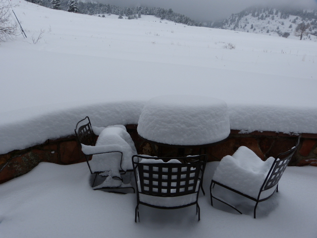 porch in snow